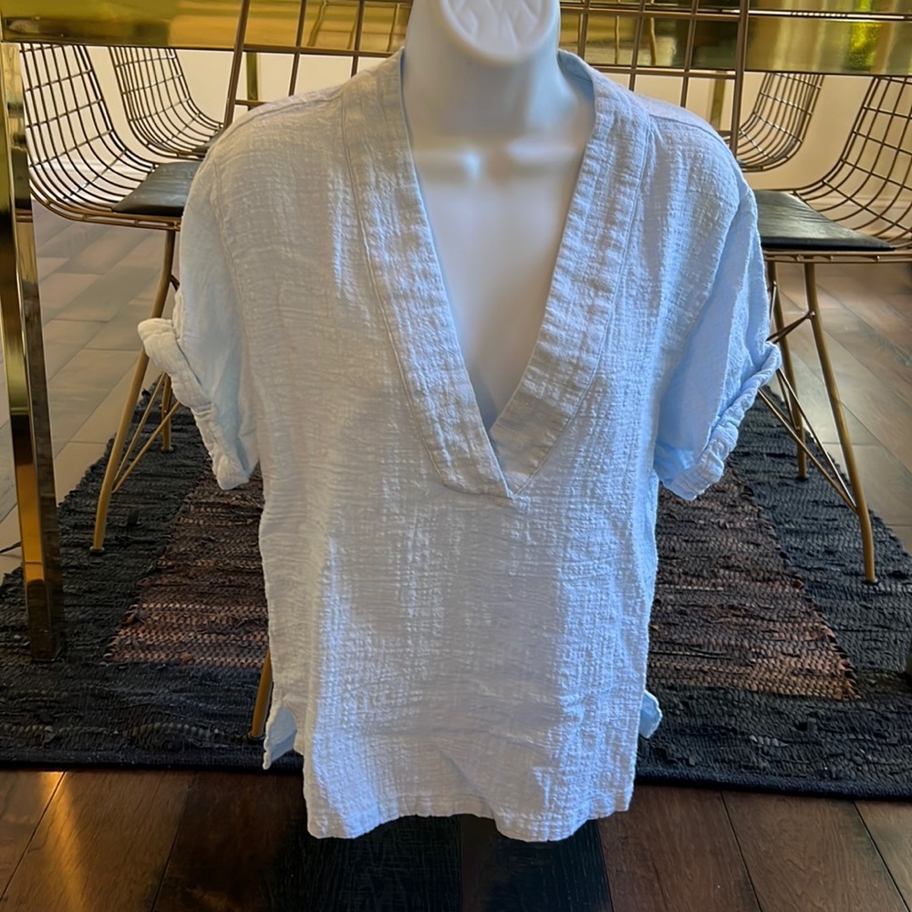 Light Blue %100 cotton blouse